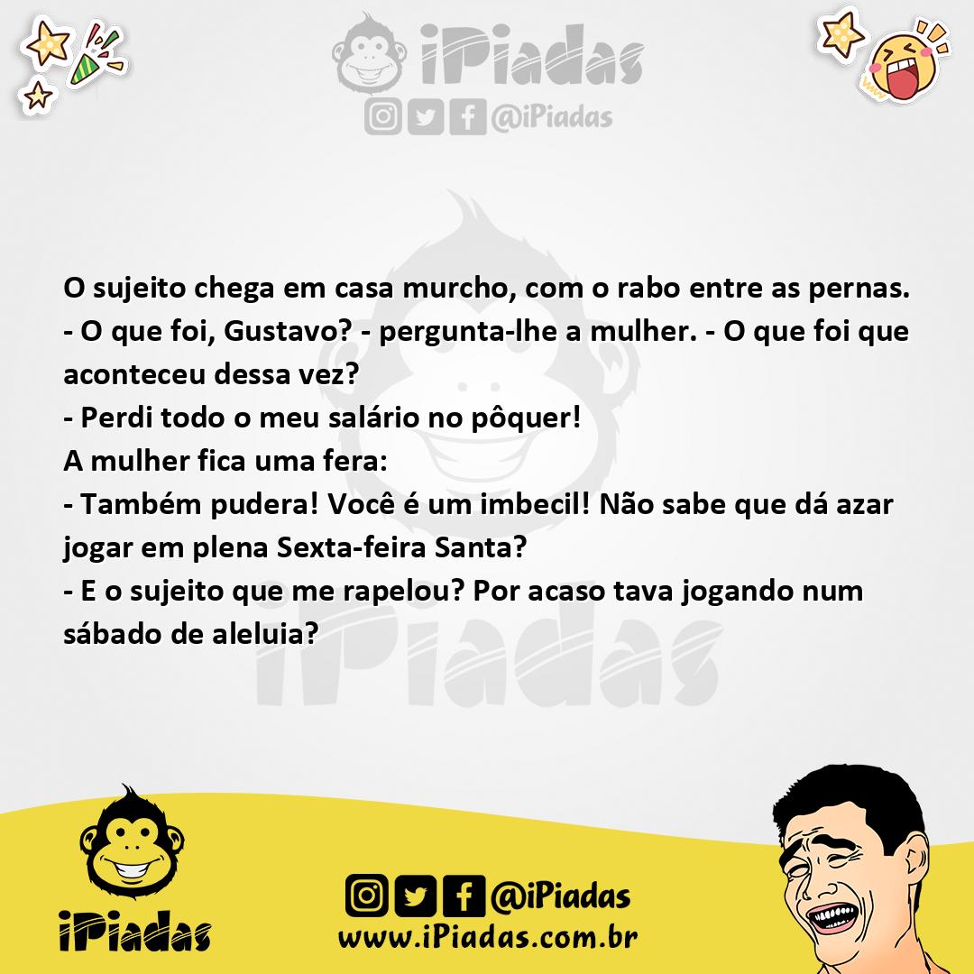 Ilustração da piada Perdendo no Pôquer no iPiadas