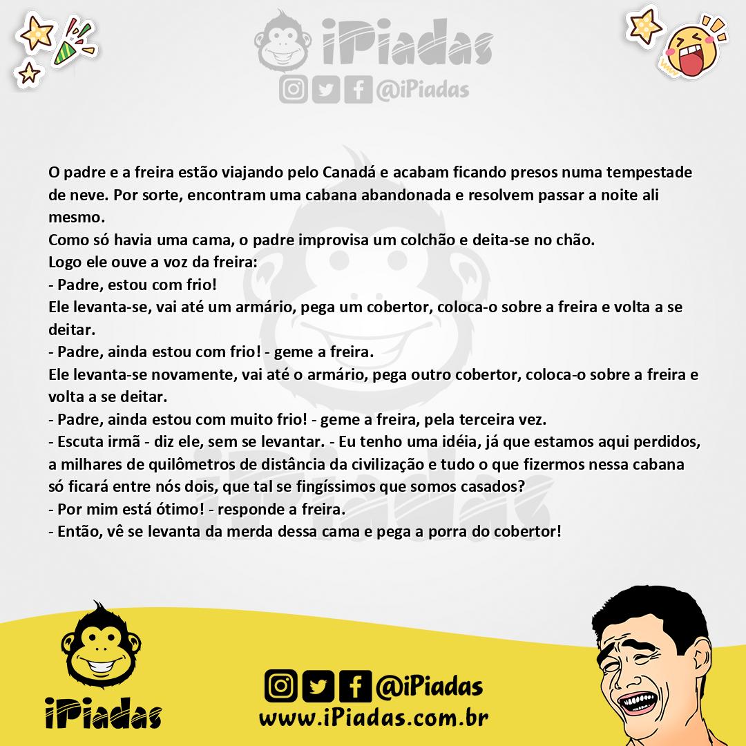 Ilustração da piada Perdidos na cabana no iPiadas