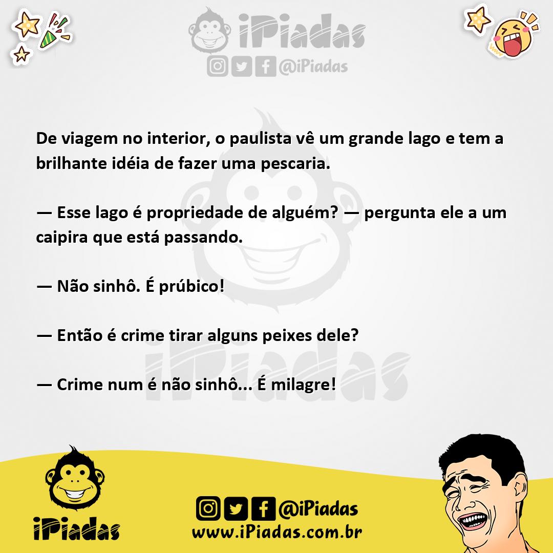 Ilustração da piada Pescaria no interior no iPiadas