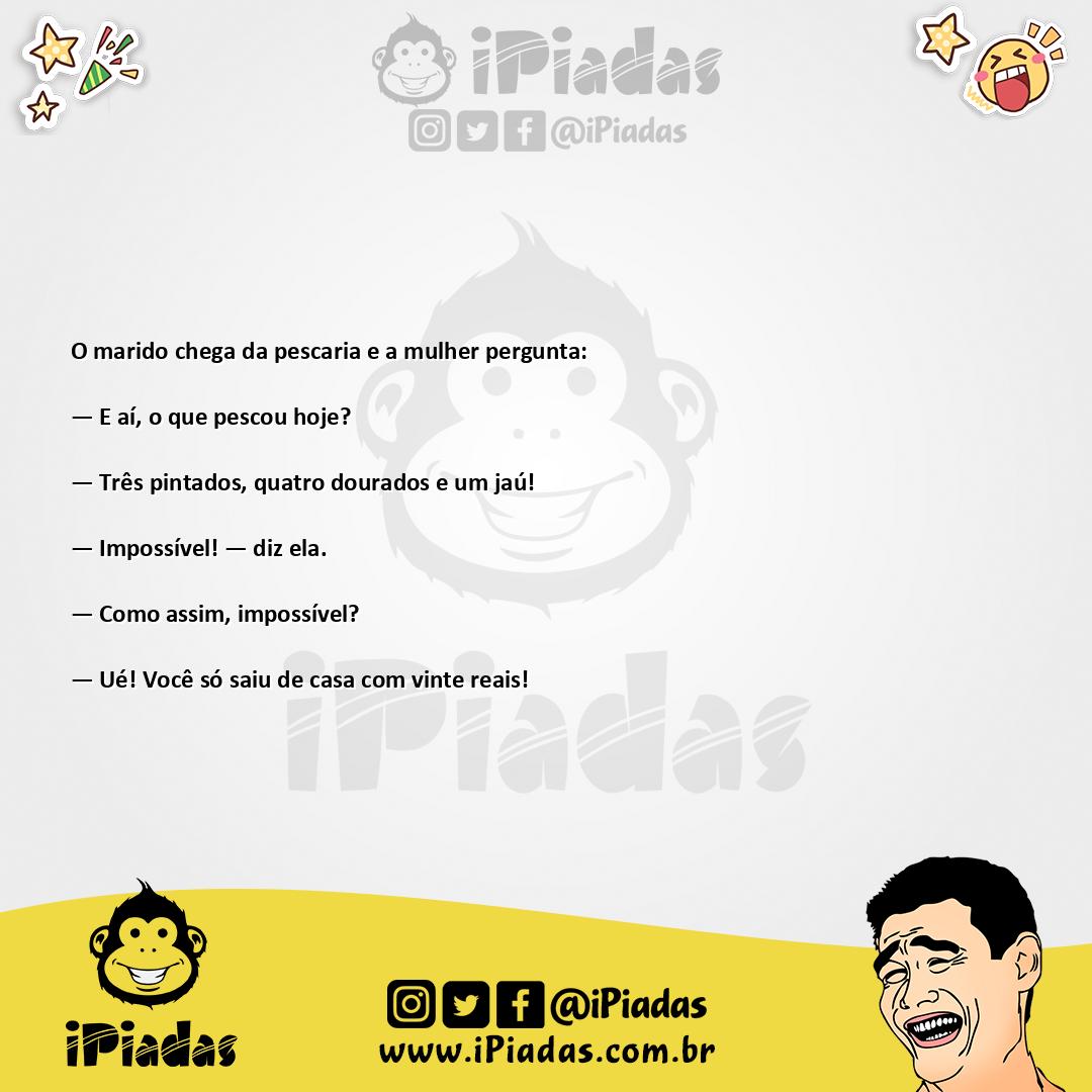 Ilustração da piada Pescaria produtiva no iPiadas