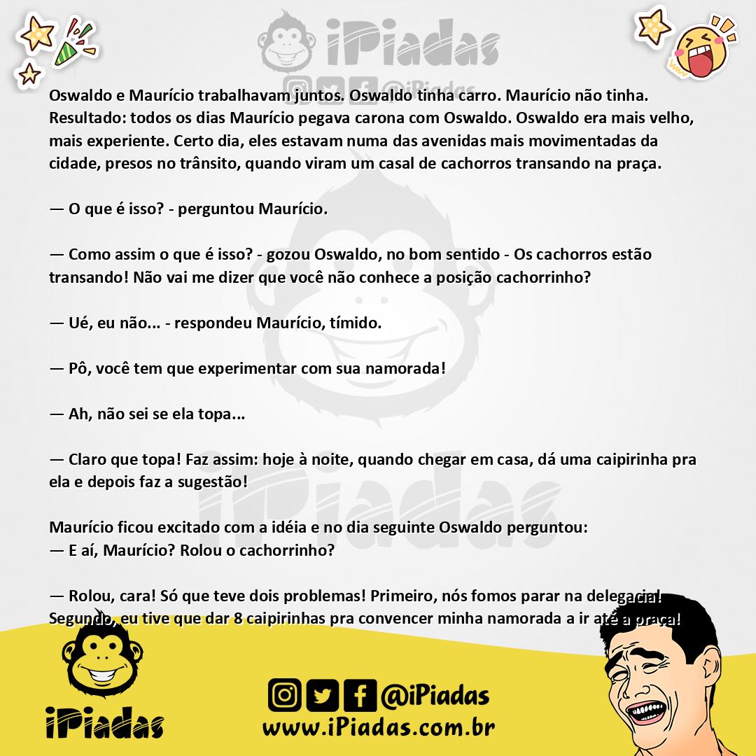 Ilustração da piada Posição cachorrinho no iPiadas