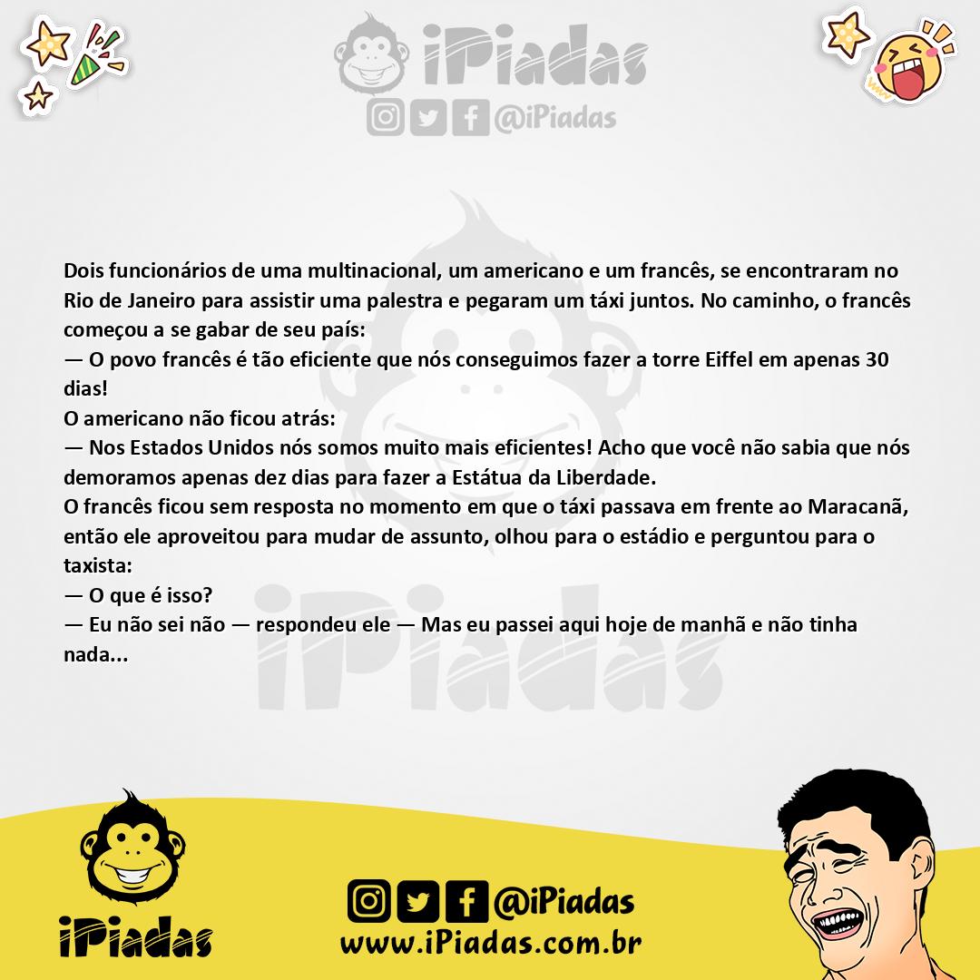 Ilustração da piada Povo Eficiente no iPiadas
