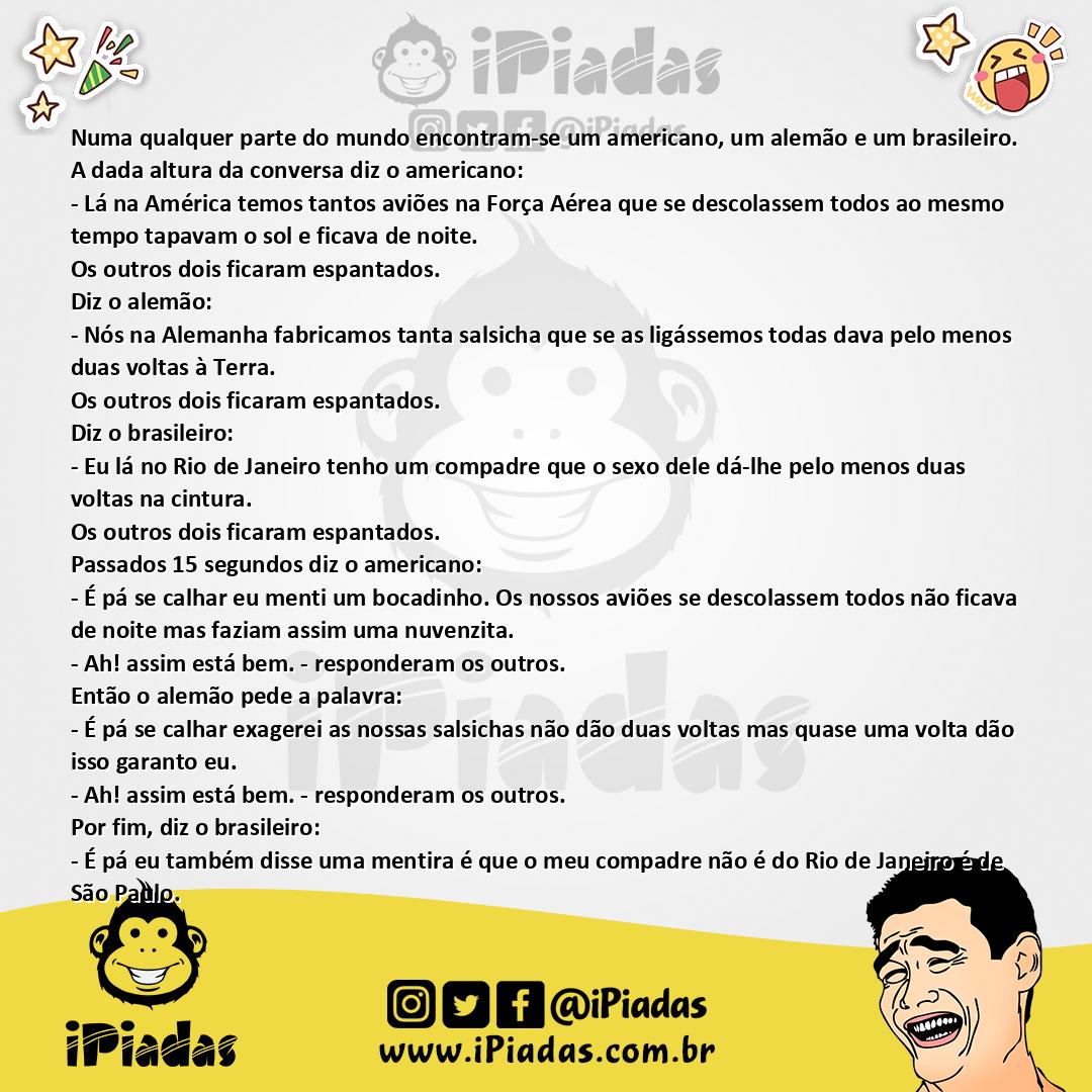 Ilustração da piada Povo mentiroso no iPiadas