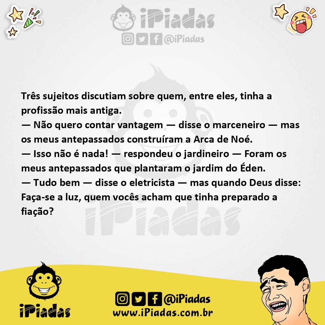Ilustração da piada Profissão Mais Antiga no iPiadas