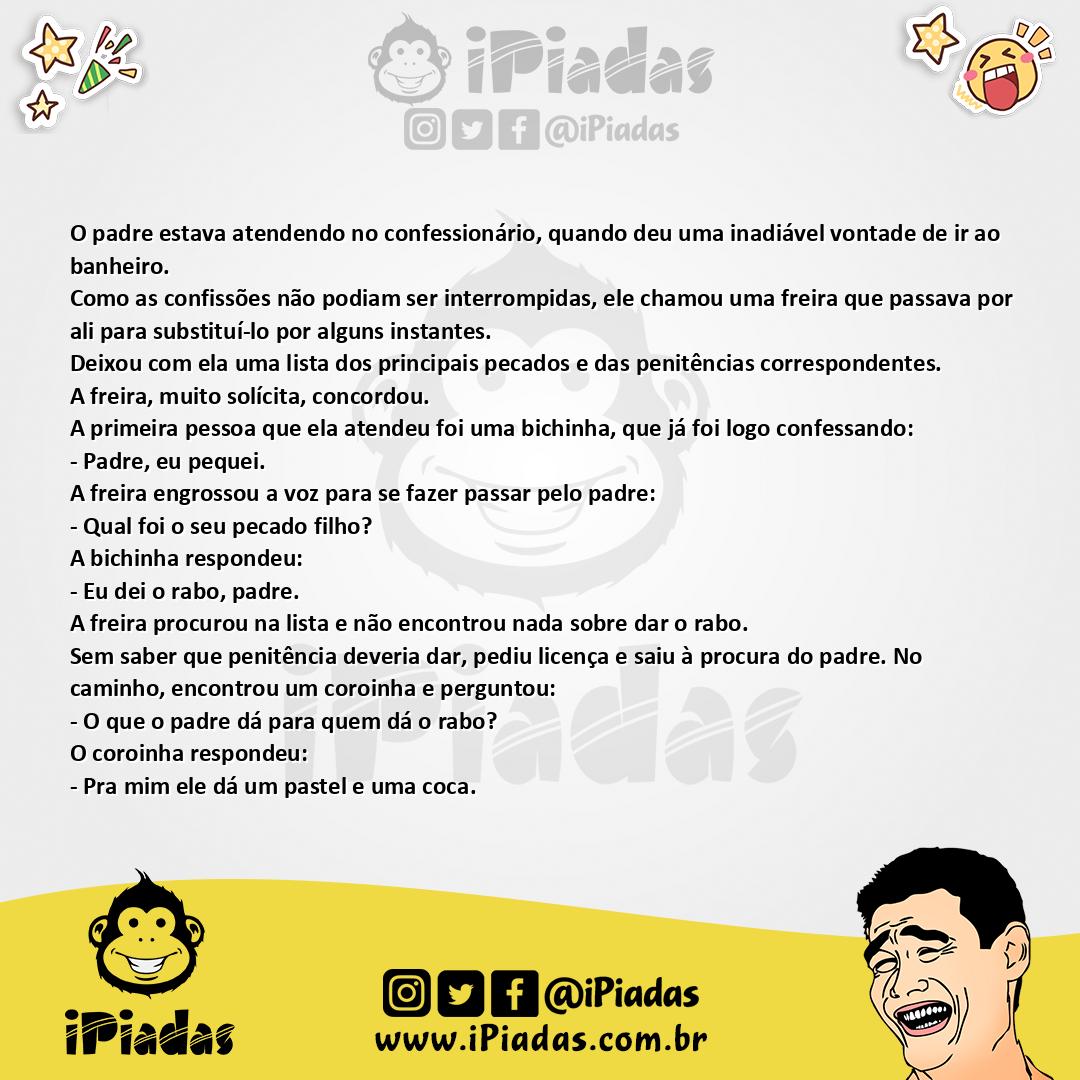 Ilustração da piada Qual a penitência no iPiadas