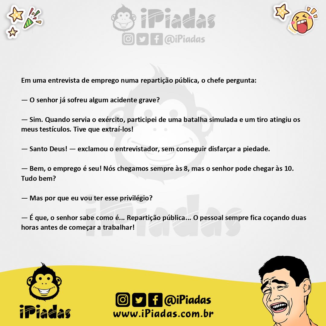 Ilustração da piada Regalias de funcionário no iPiadas
