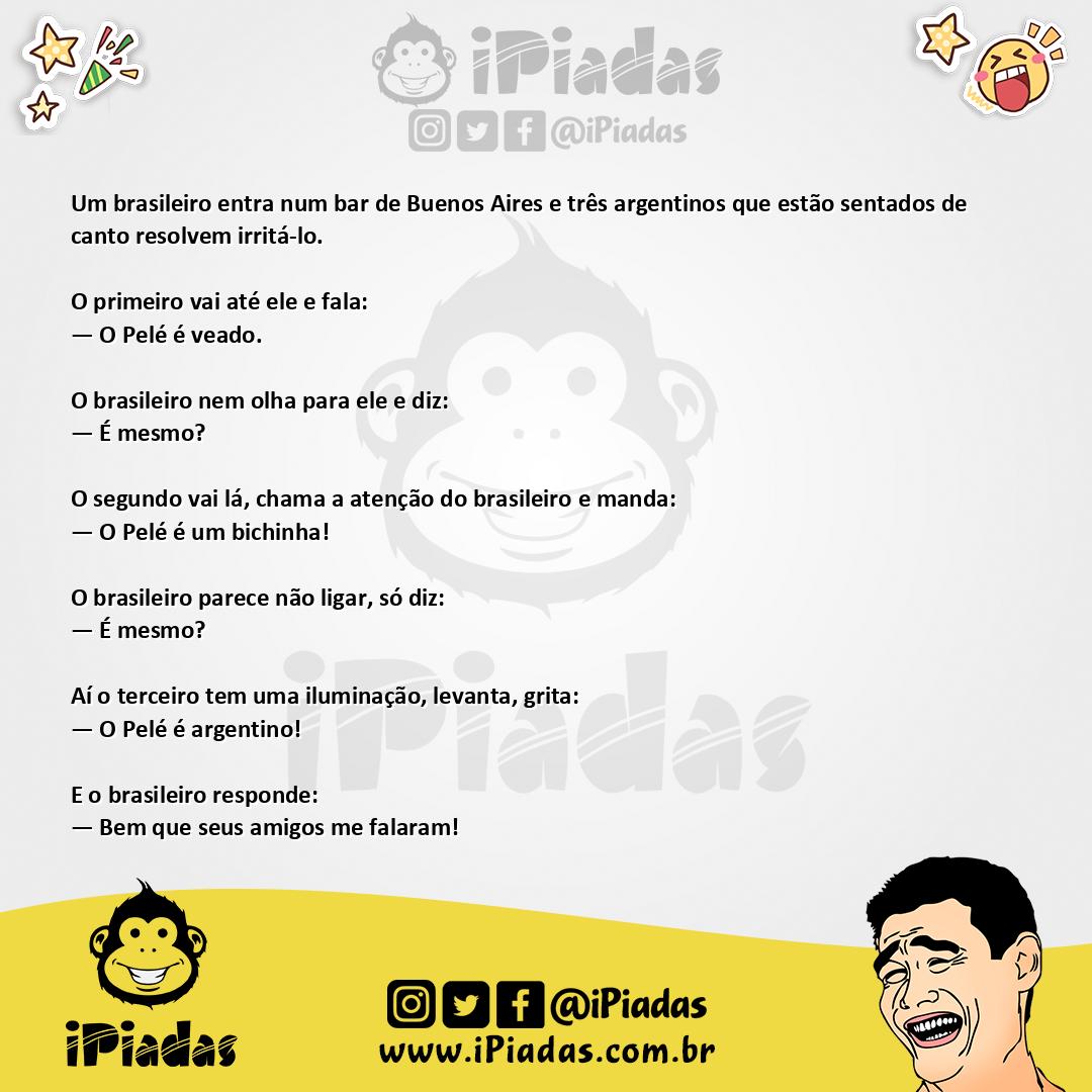 Ilustração da piada Reputação do Pelé no iPiadas