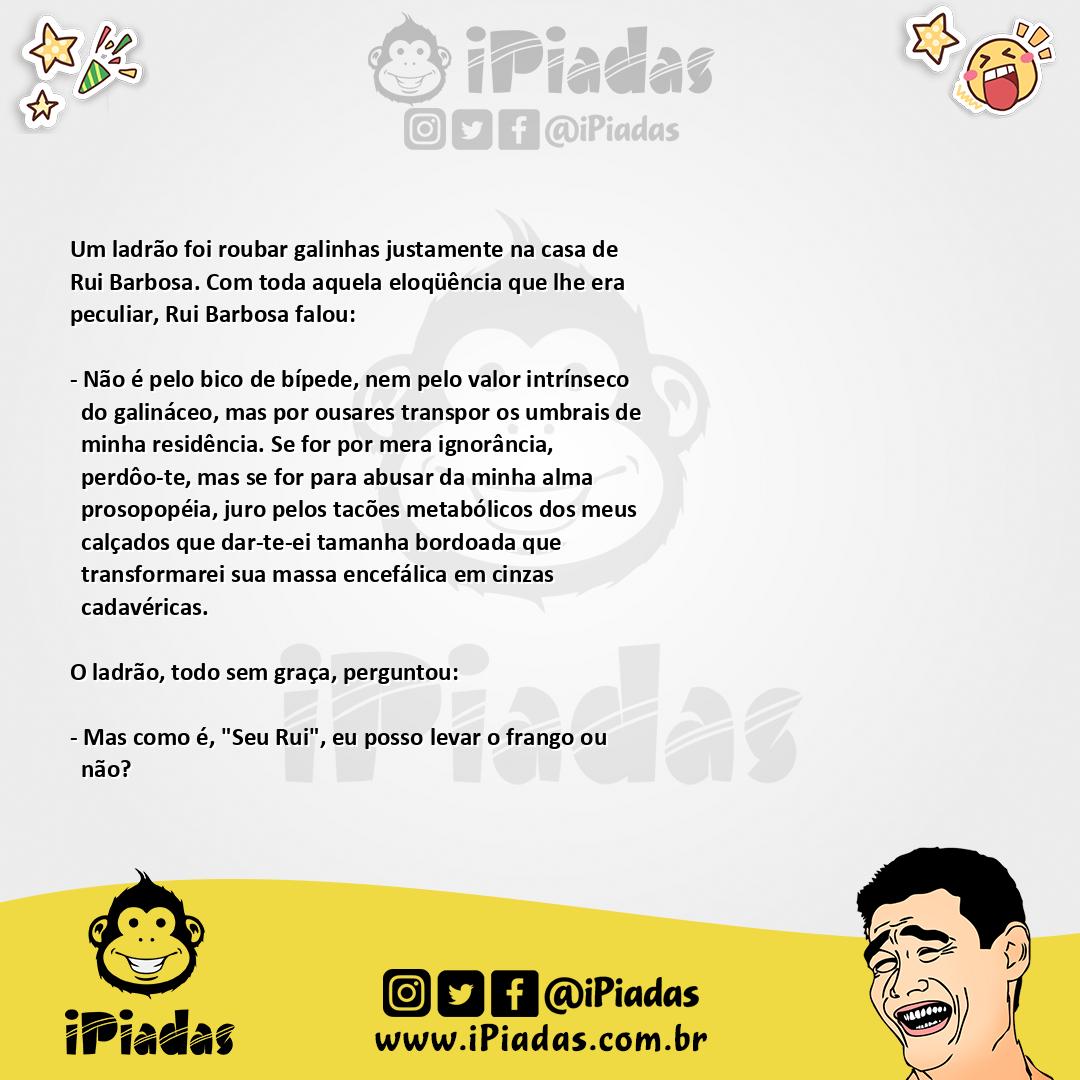 Ilustração da piada Rui Barbosa no iPiadas