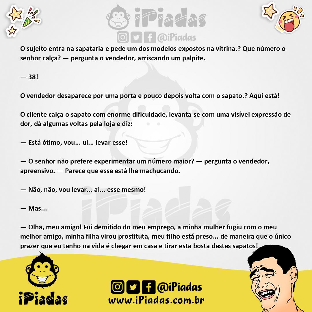 Ilustração da piada Sapatos sob medida no iPiadas