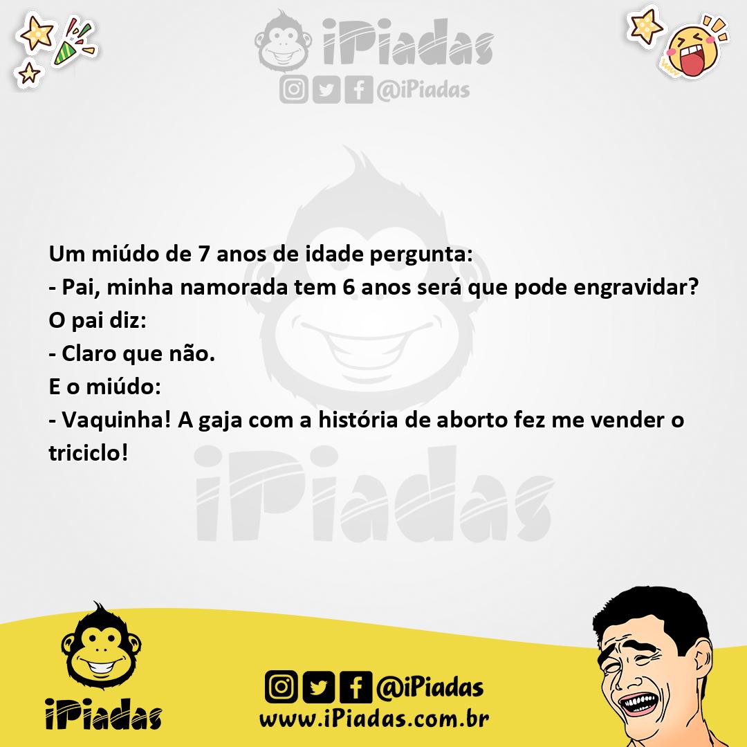Ilustração da piada Só com 7 anos no iPiadas
