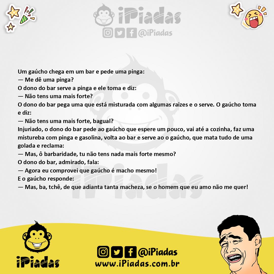 Ilustração da piada Sou Macho Tchê no iPiadas