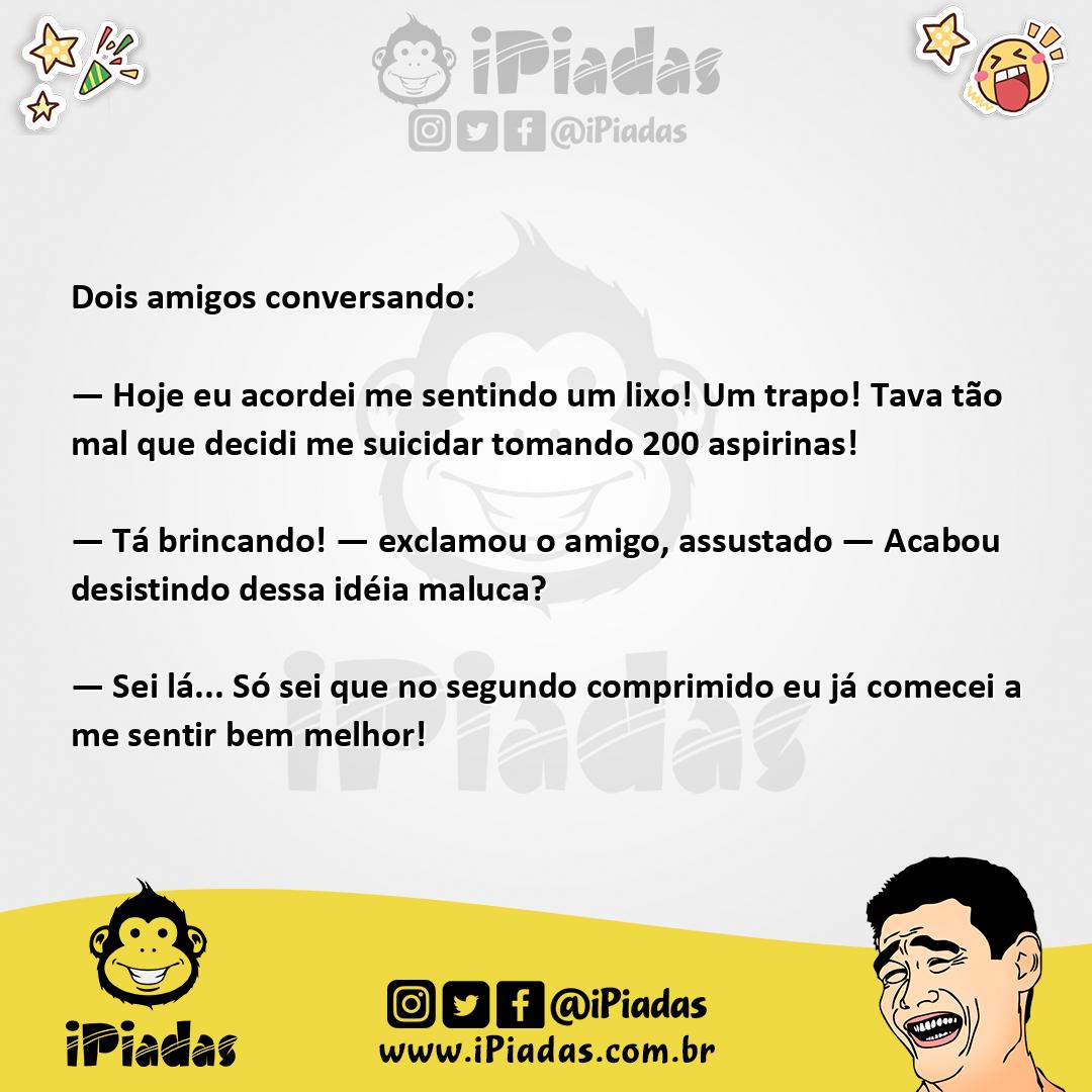 Ilustração da piada Suicídio comprimido no iPiadas