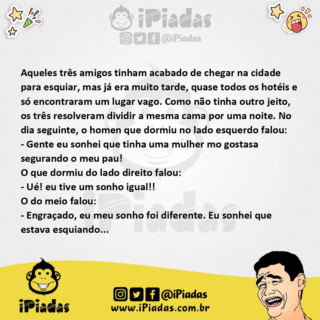 Ilustração da piada Três amigos no iPiadas