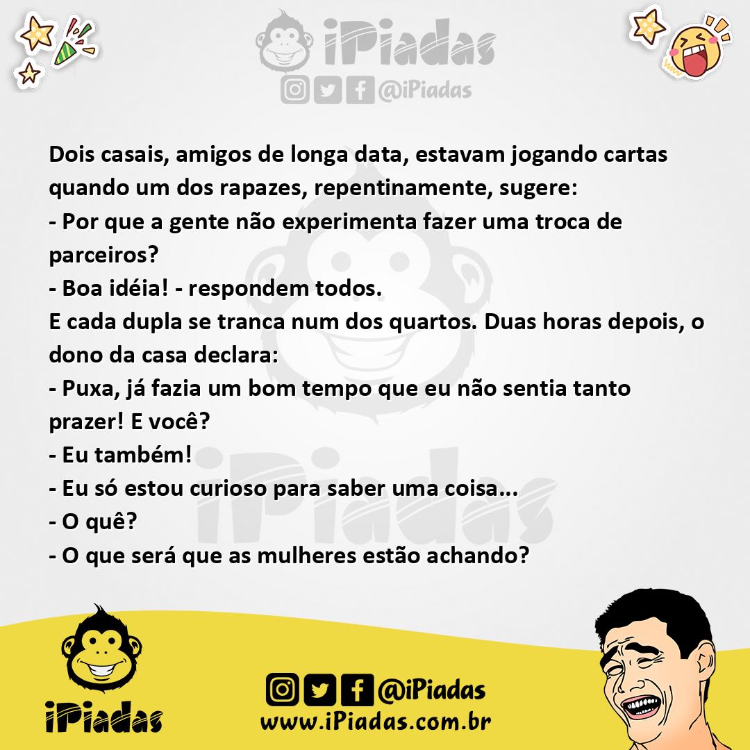 Ilustração da piada Trocando casais no iPiadas