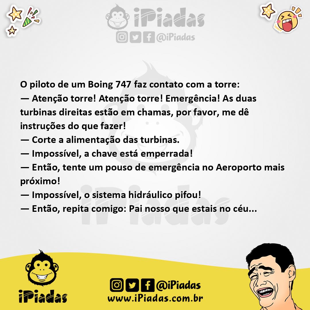 Ilustração da piada Turbinas em Chamas no iPiadas