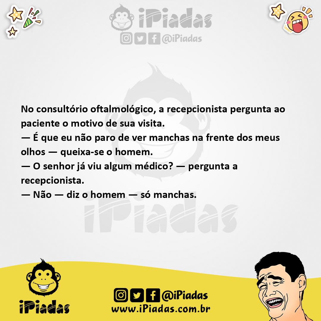 Ilustração da piada Vendo manchas no iPiadas