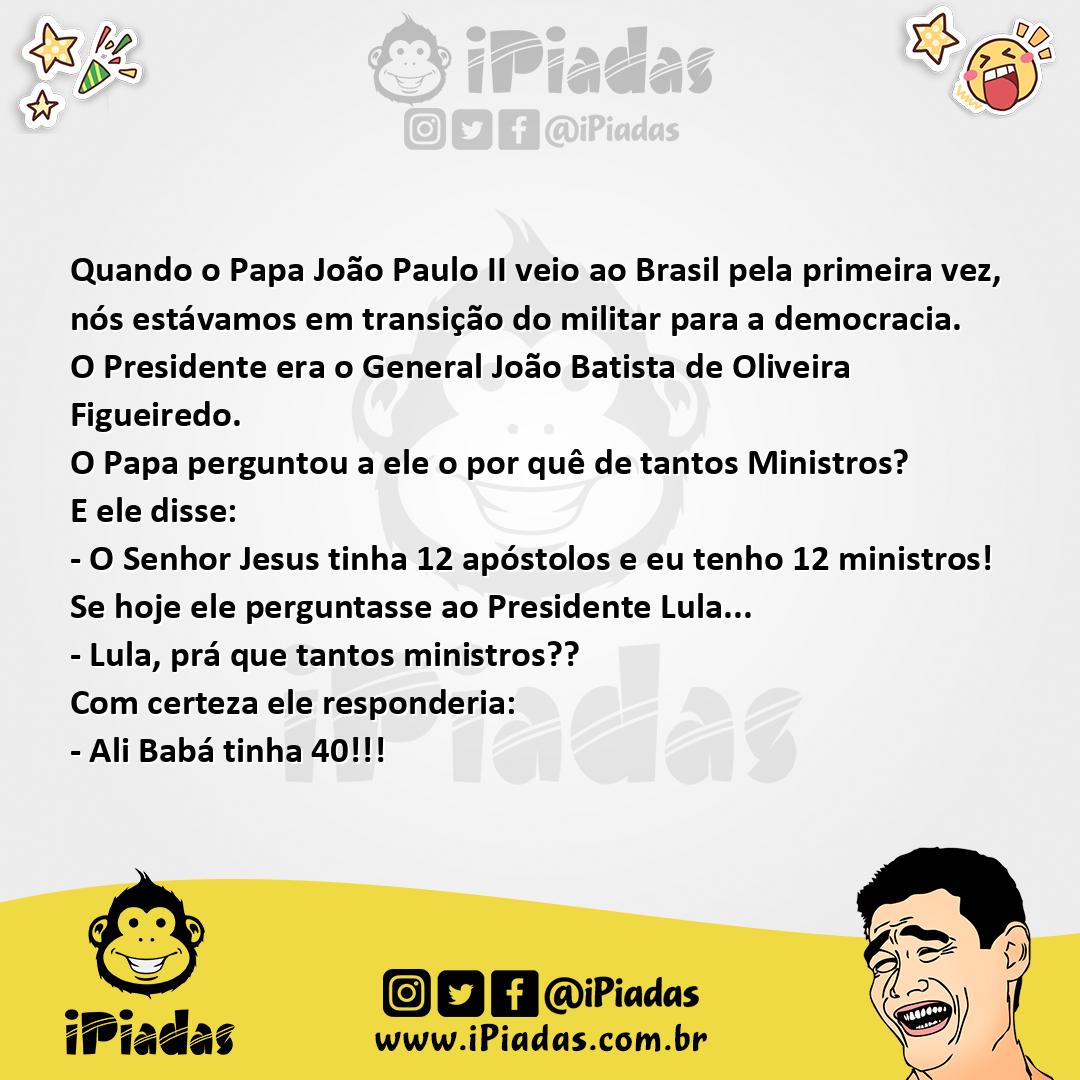 Ilustração da piada Visita ao Brasil no iPiadas