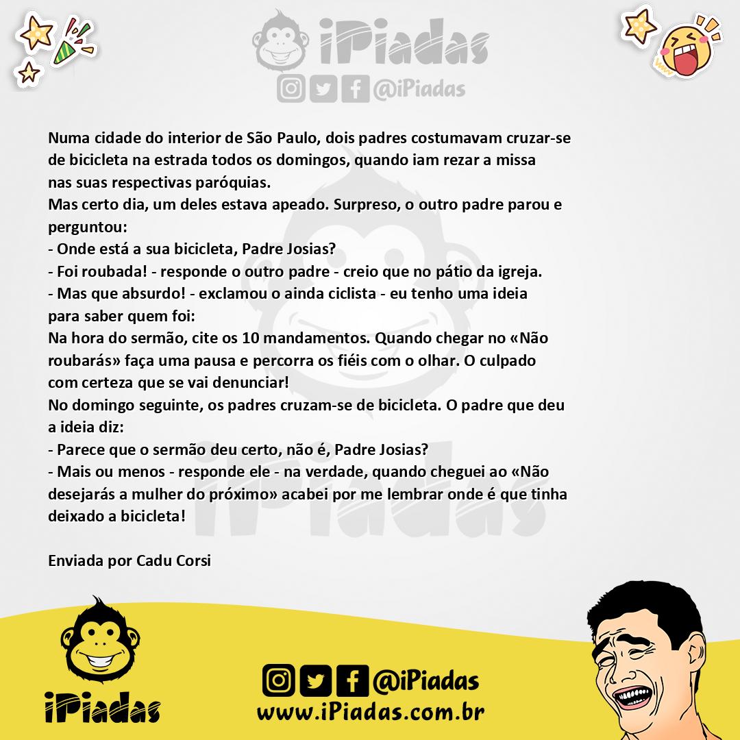 Ilustração da piada A Bicicleta do Padre no iPiadas