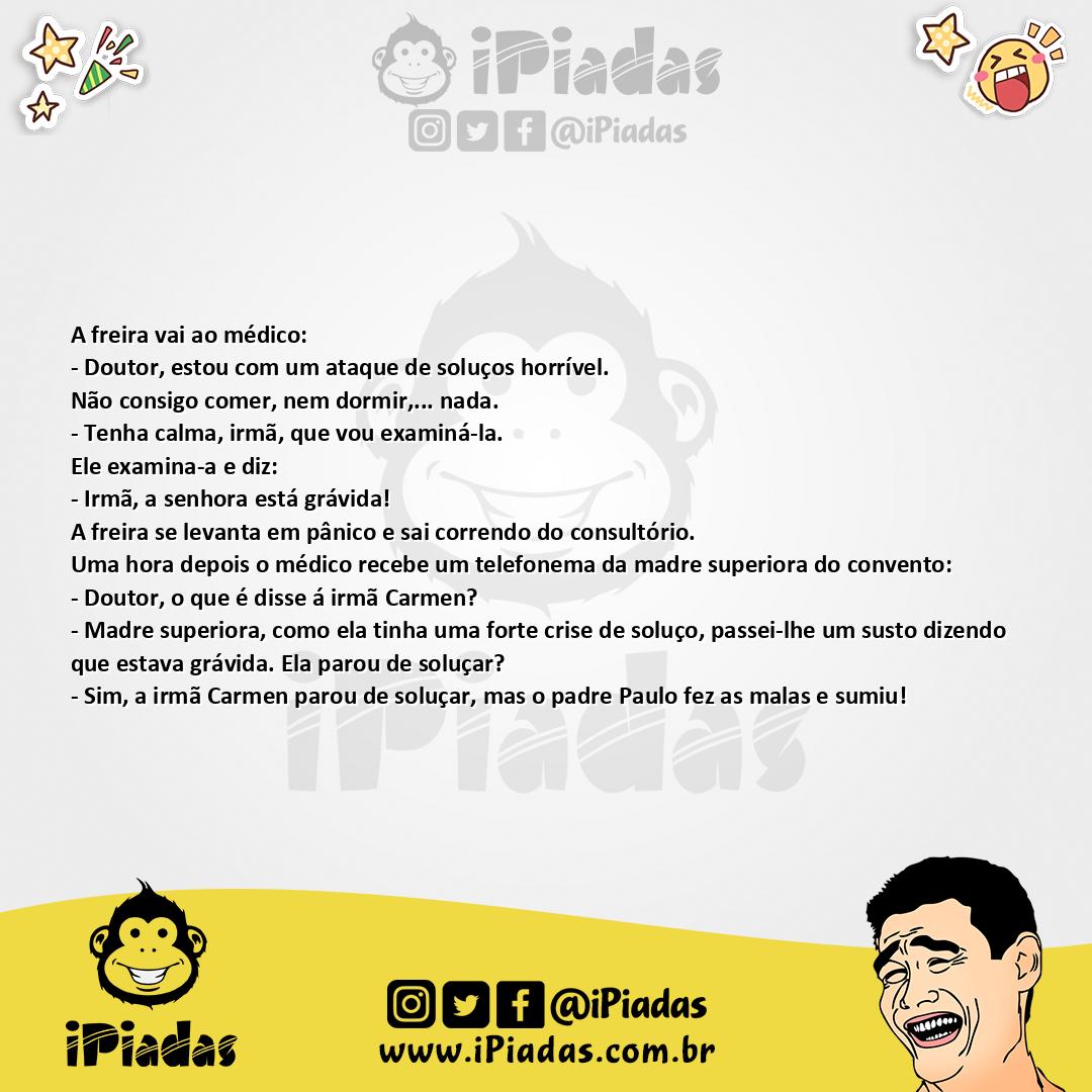 Ilustração da piada Crise de Soluços no iPiadas