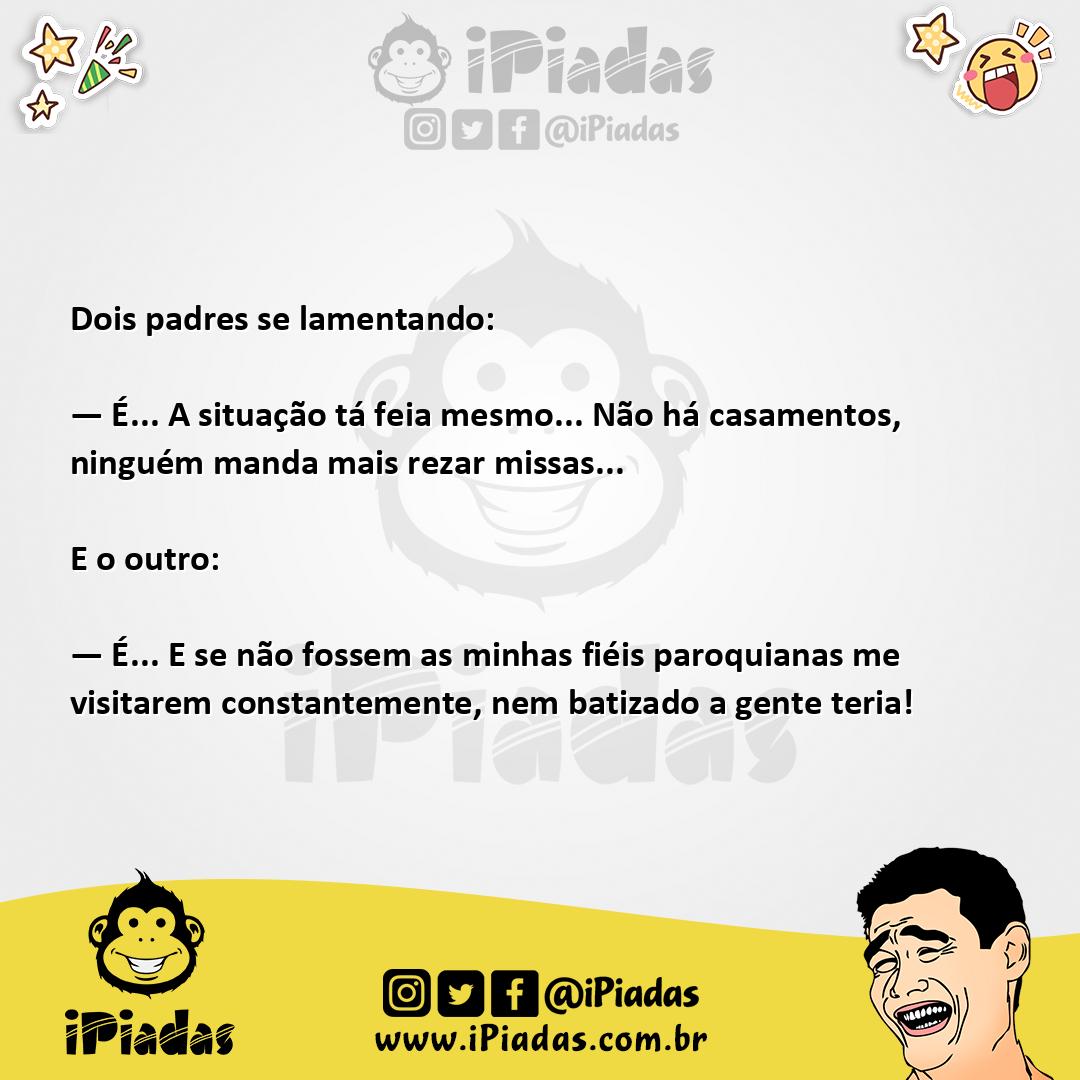 Ilustração da piada Crise Religiosa no iPiadas