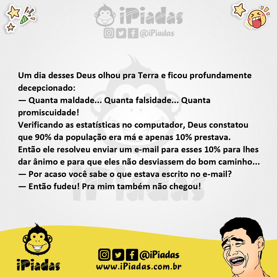 Ilustração da piada E-mail de Deus no iPiadas