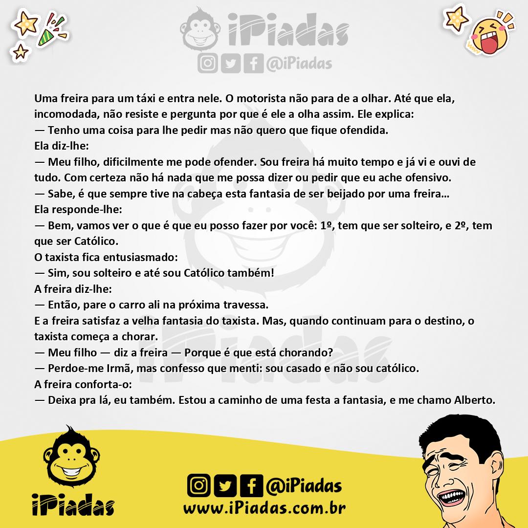 Ilustração da piada Freira no Táxi no iPiadas