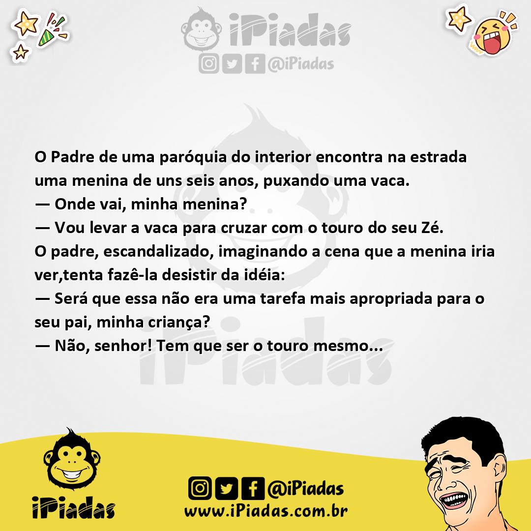 Ilustração da piada Levando a Vaca no iPiadas