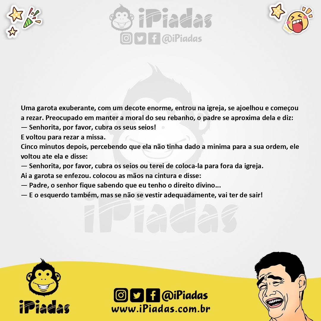 Ilustração da piada Nua na Igreja no iPiadas
