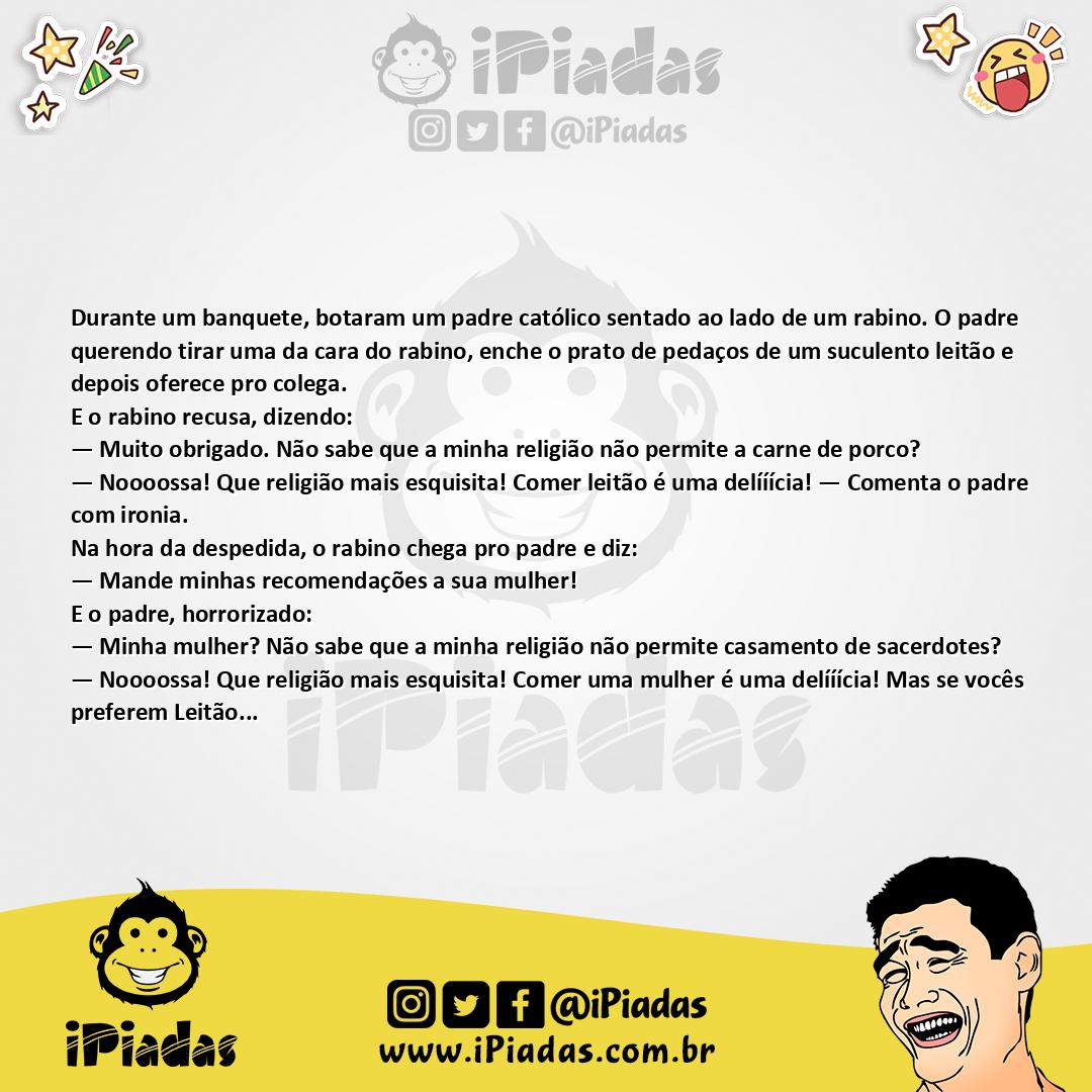 Ilustração da piada O Padre e o Rabino no iPiadas