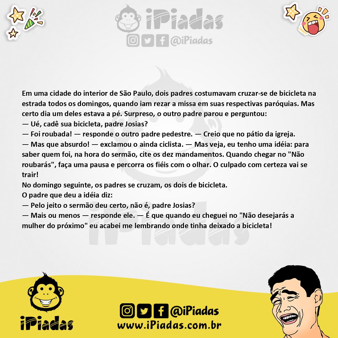 Ilustração da piada Os Padres Ciclistas no iPiadas