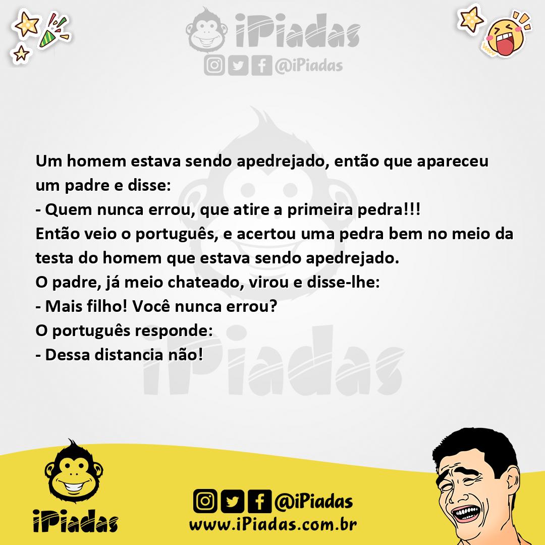 Ilustração da piada QUE ATIRE A PRIMEIRA PEDRA! no iPiadas