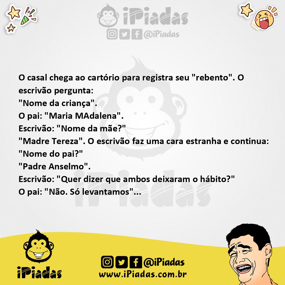 Ilustração da piada Registro de filho no iPiadas