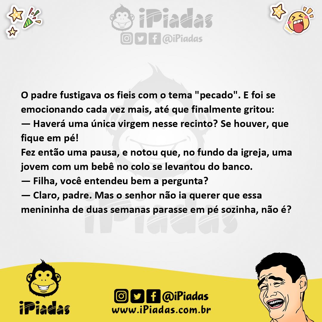 Ilustração da piada Virgem no Recinto no iPiadas