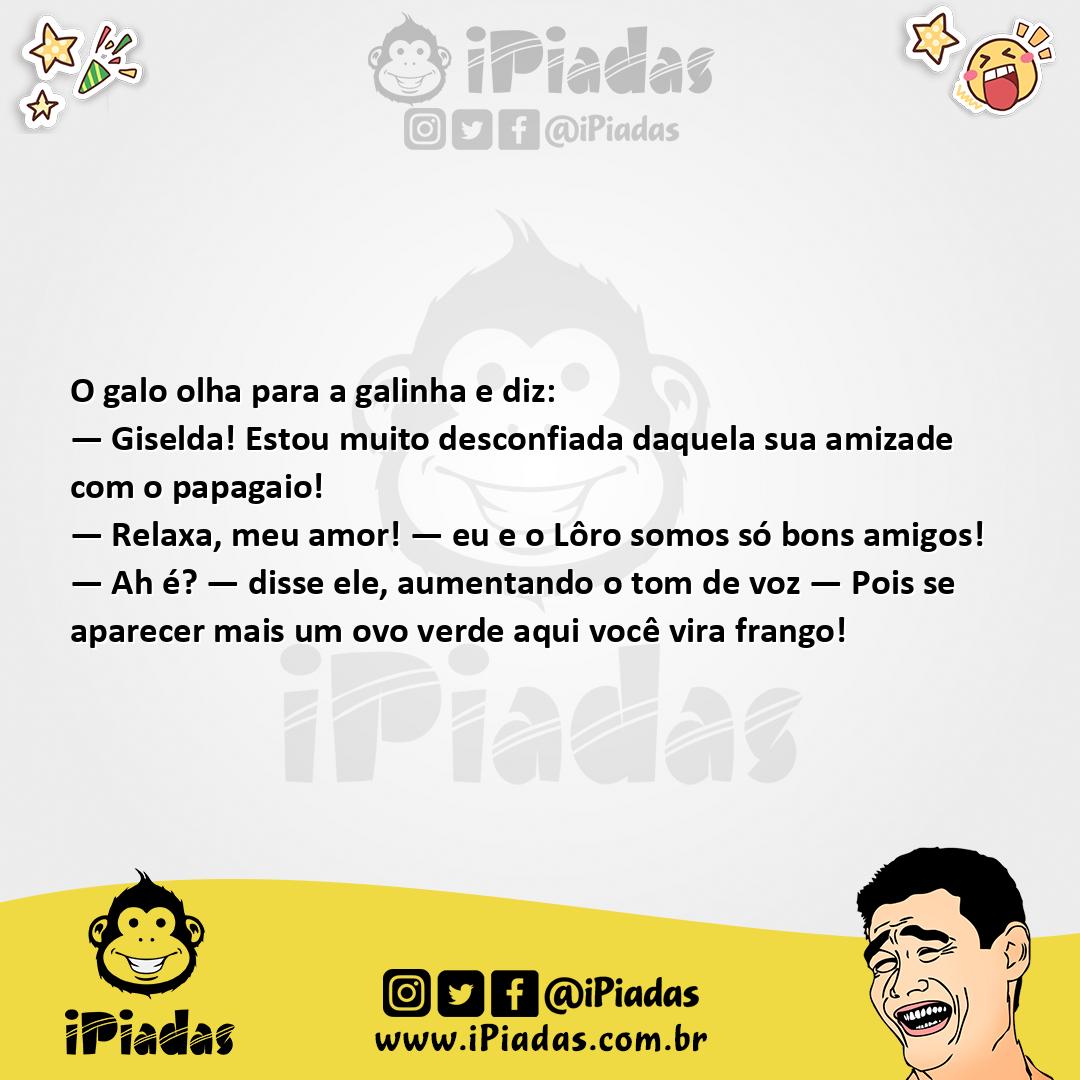 Ilustração da piada Galinha e o Papagaio no iPiadas