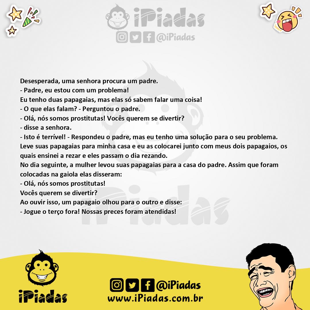 Ilustração da piada O PAPAGAIA PROSTITUTA no iPiadas