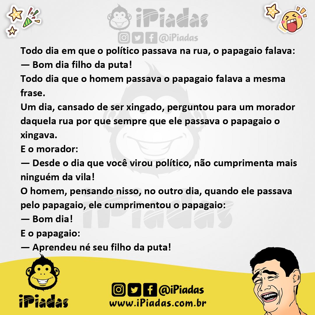Ilustração da piada O Papagaio e o Político no iPiadas