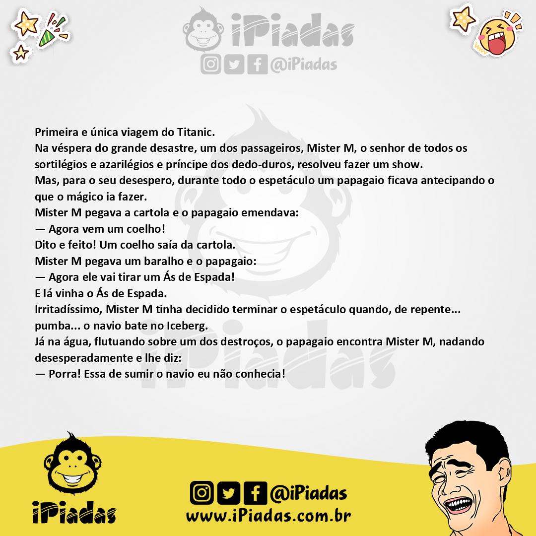 Ilustração da piada Papagaio e o Mágico no iPiadas