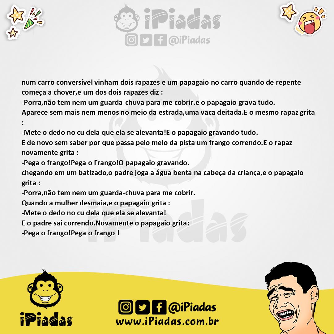 Ilustração da piada PAPAGAIO FALADOR no iPiadas