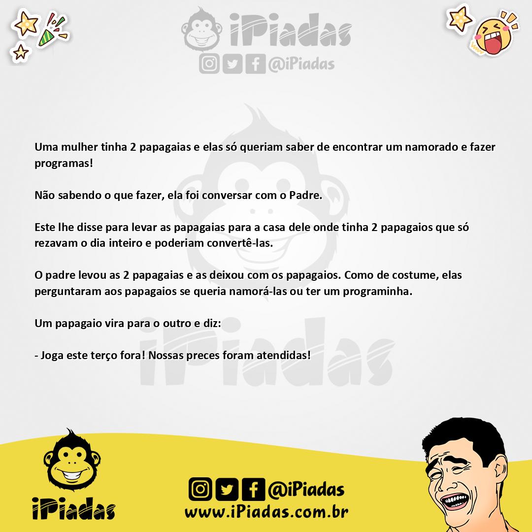 Ilustração da piada Preces atendidas no iPiadas