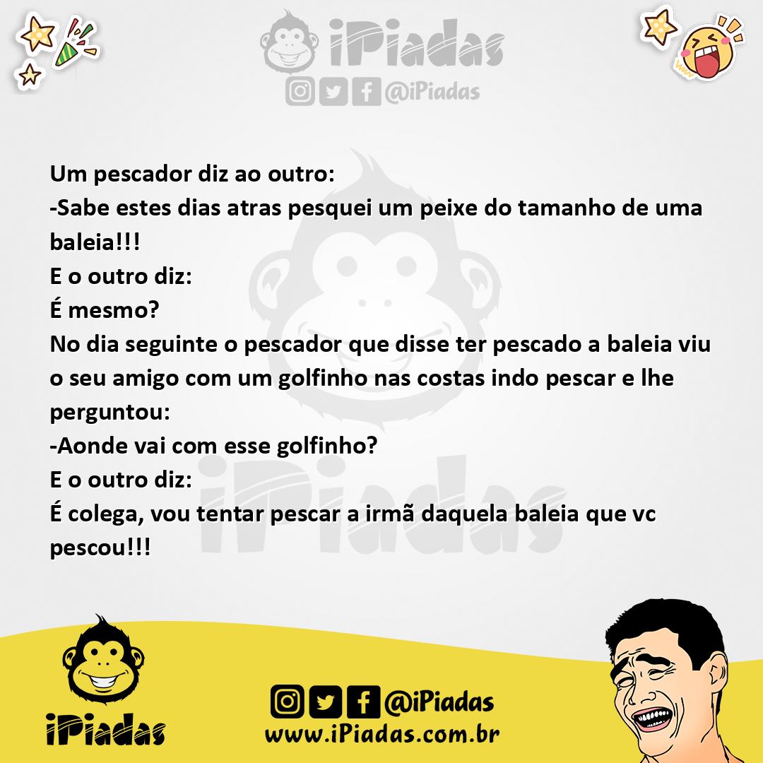 Ilustração da piada Pescador mentiroso no iPiadas