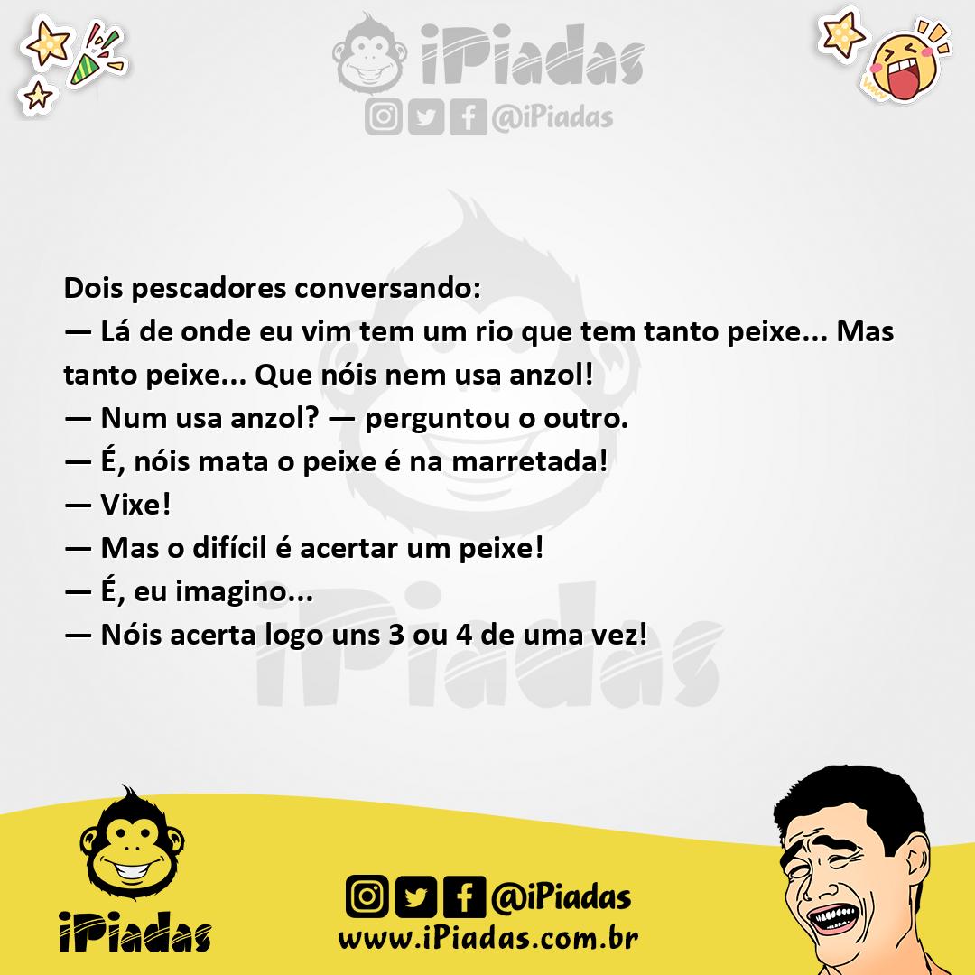 Ilustração da piada Pescando Sem Anzol no iPiadas
