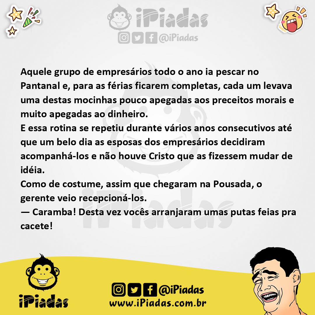 Ilustração da piada Pescaria no Pantanal no iPiadas