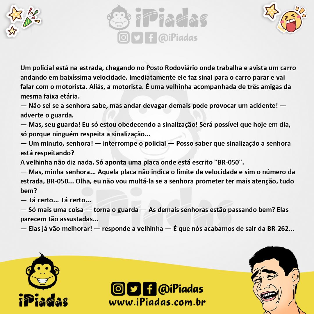 Ilustração da piada Baixa Velocidade no iPiadas
