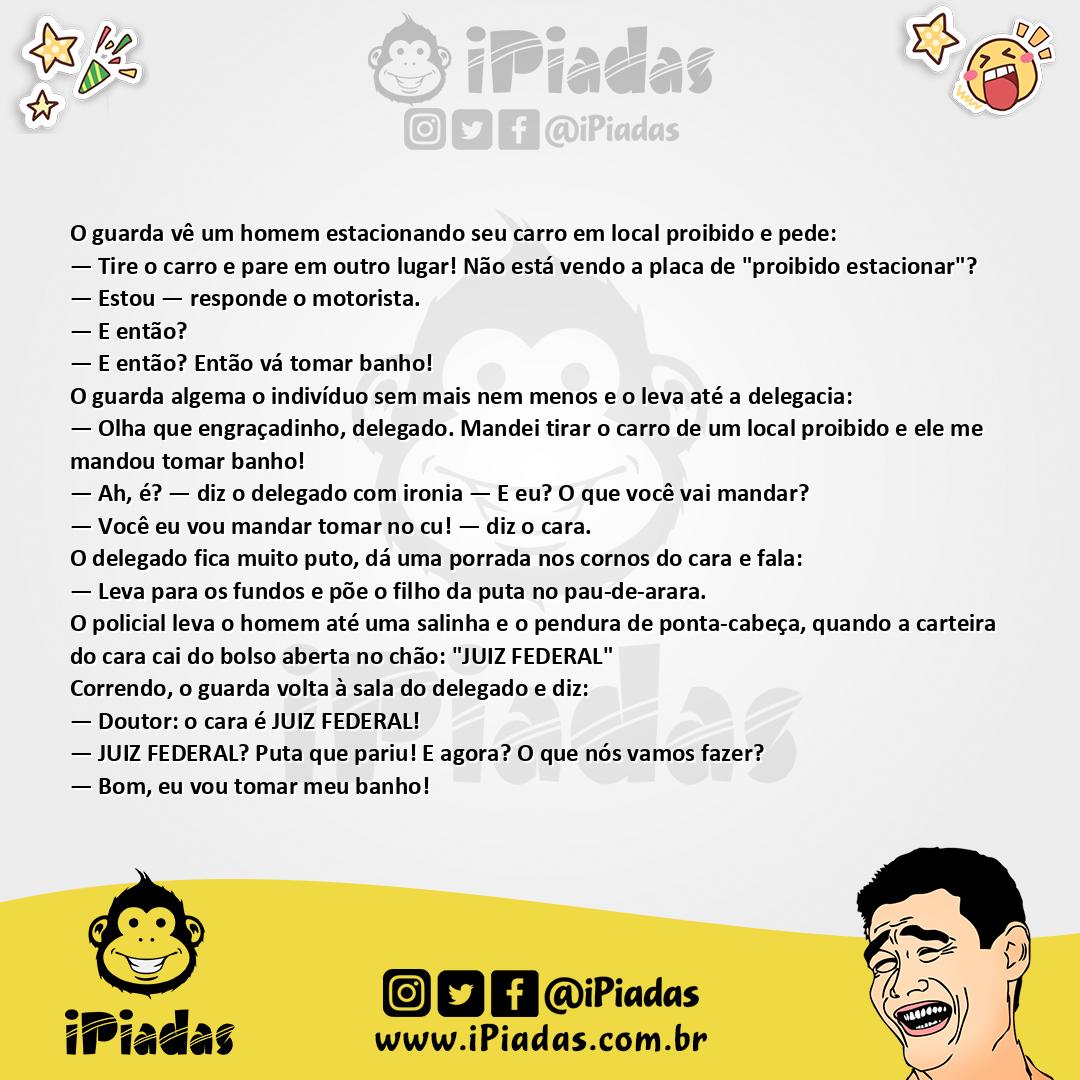 Ilustração da piada Estacionamento Proibido no iPiadas