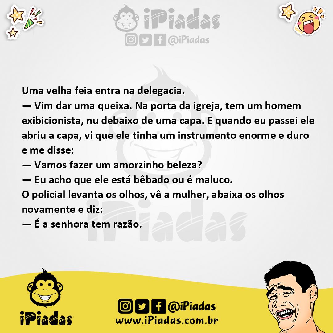 Ilustração da piada Exibicionista no iPiadas