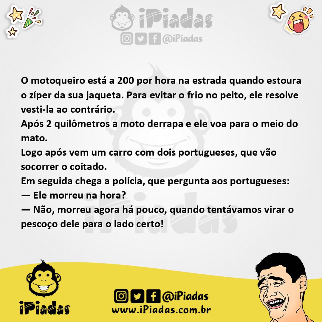 Ilustração da piada Morte do Motoqueiro no iPiadas