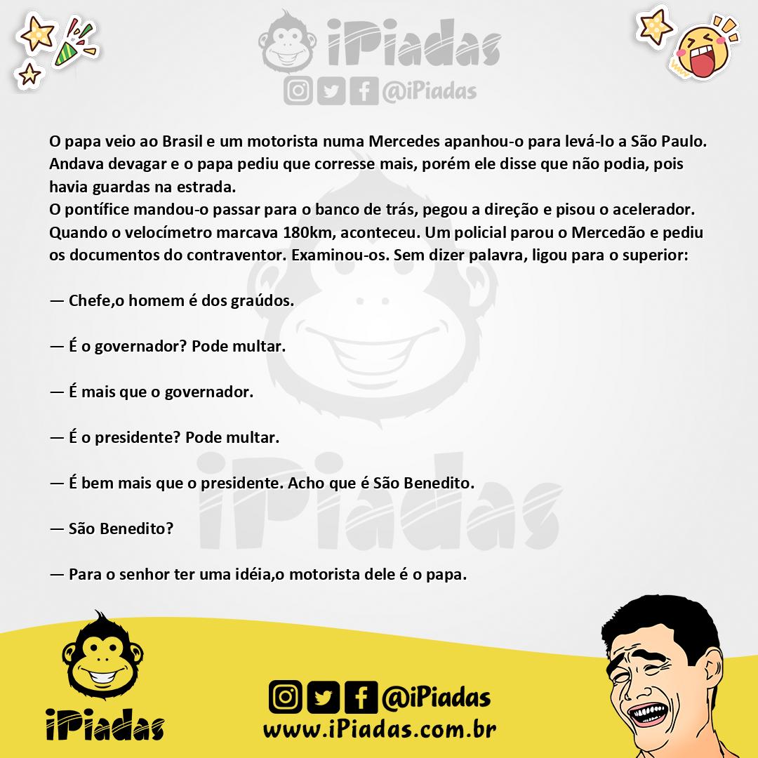 Ilustração da piada Papa no Brasil no iPiadas