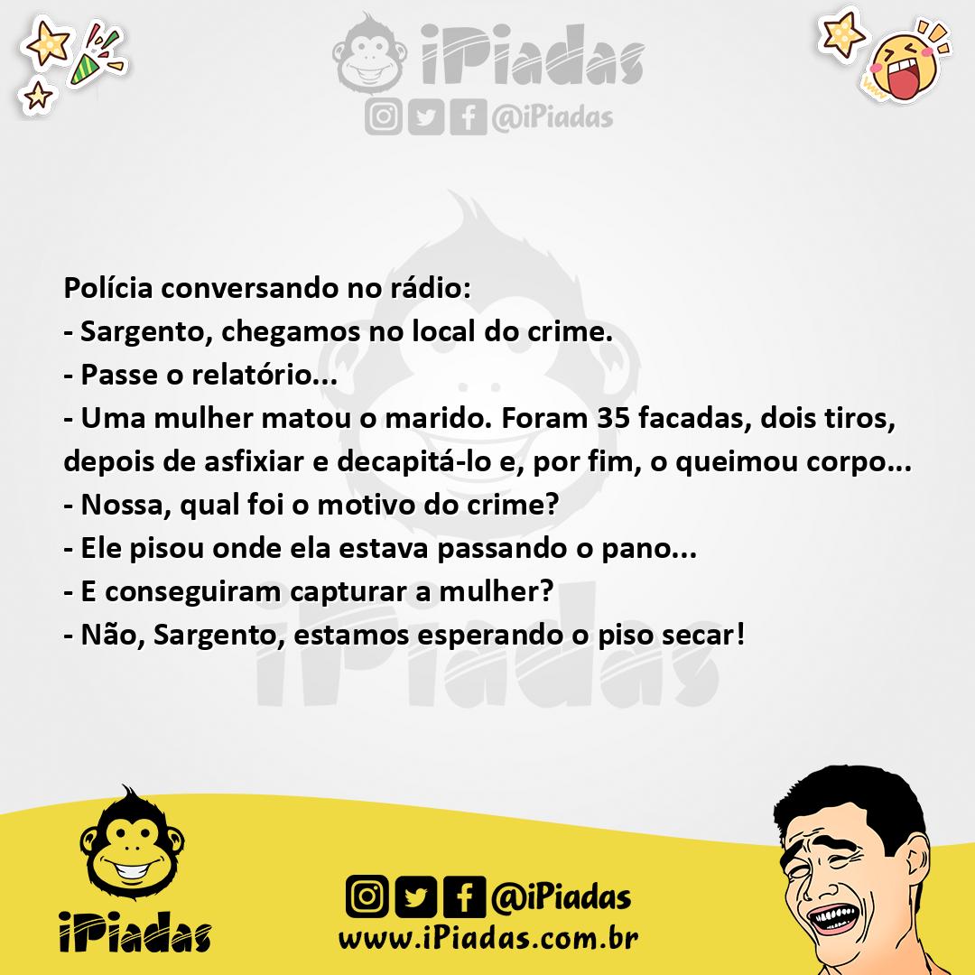 Ilustração da piada Relatório do Crime no iPiadas