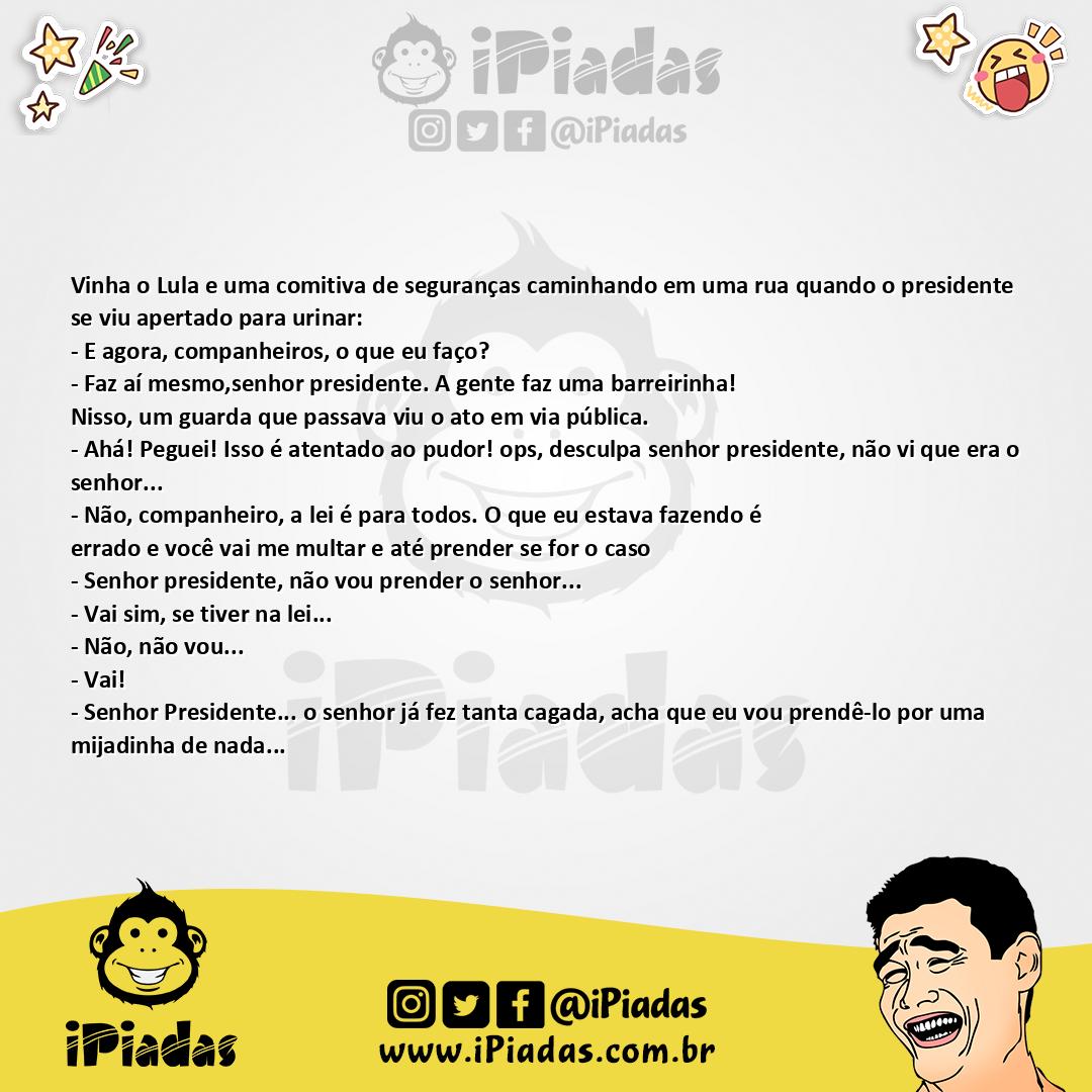 Ilustração da piada Apertado para urinar no iPiadas