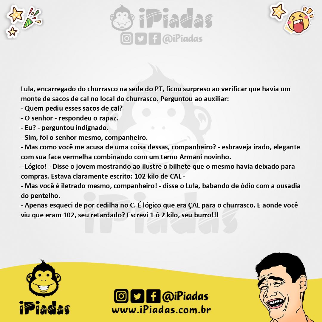 Ilustração da piada Churrasco Na Sede Do Pt no iPiadas
